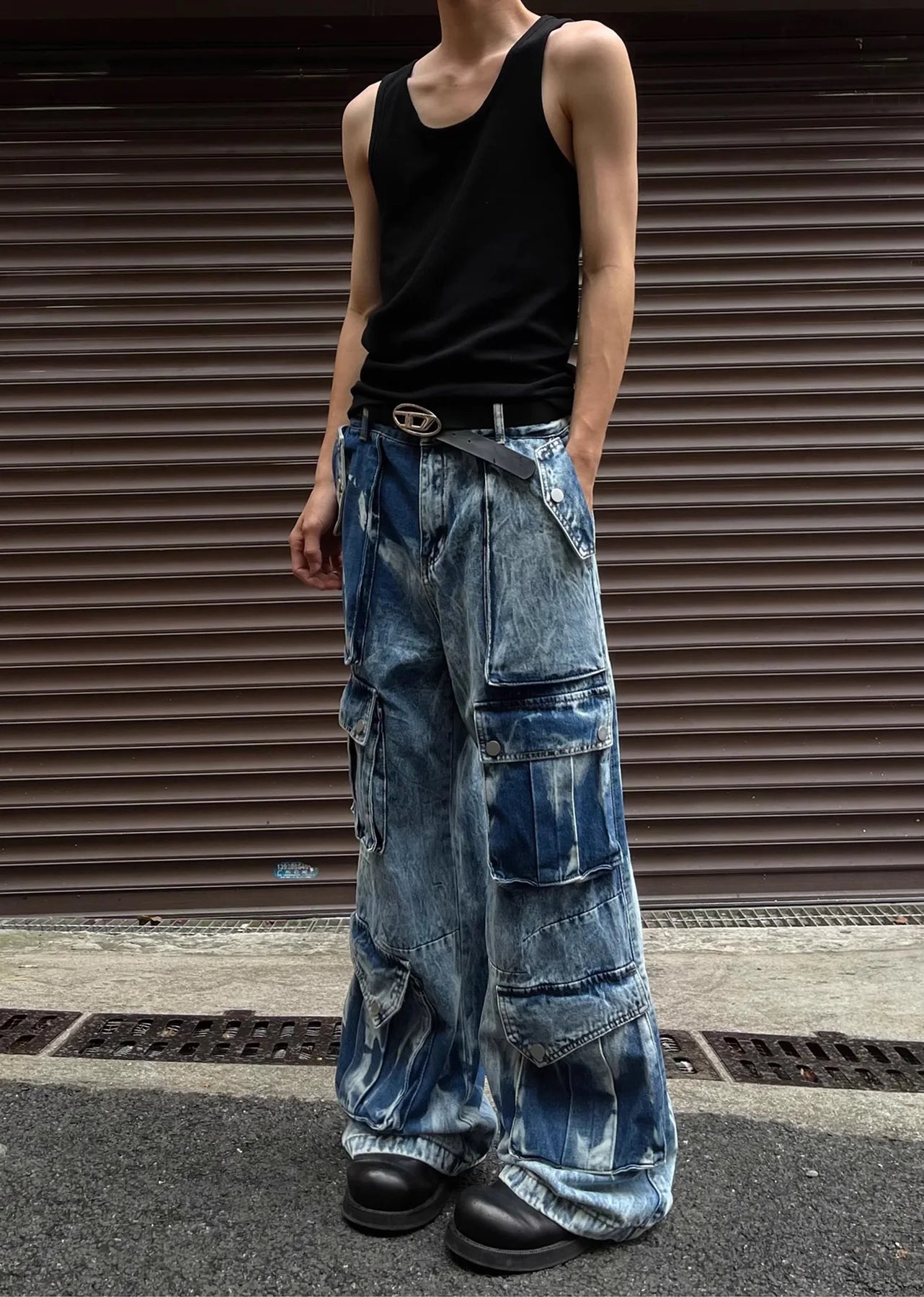 Cargo Washed Jeans