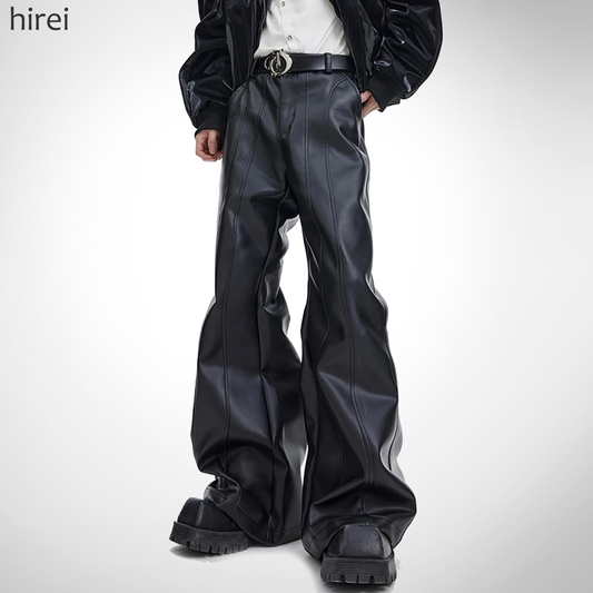 24 XXX Flared Leather Pants | Hirei