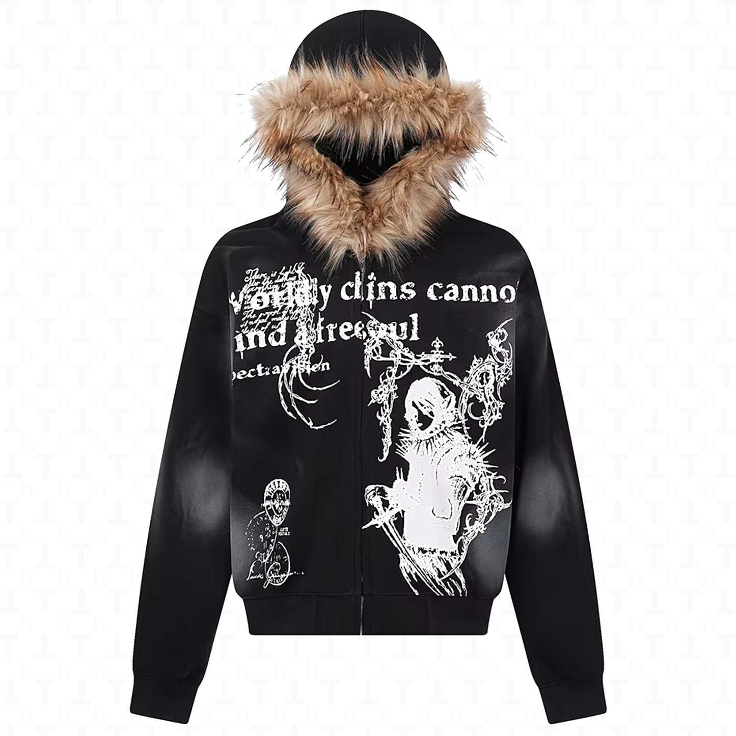 Fur Collar Zipper Hoodie