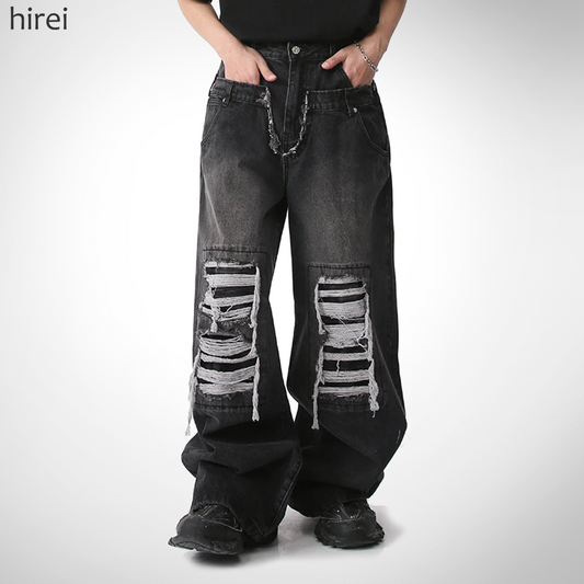 24 XXX Hirei Designer Ripped Loose Jeans | Hirei