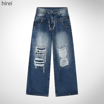 24 XXX Hirei Designer Ripped Loose Jeans