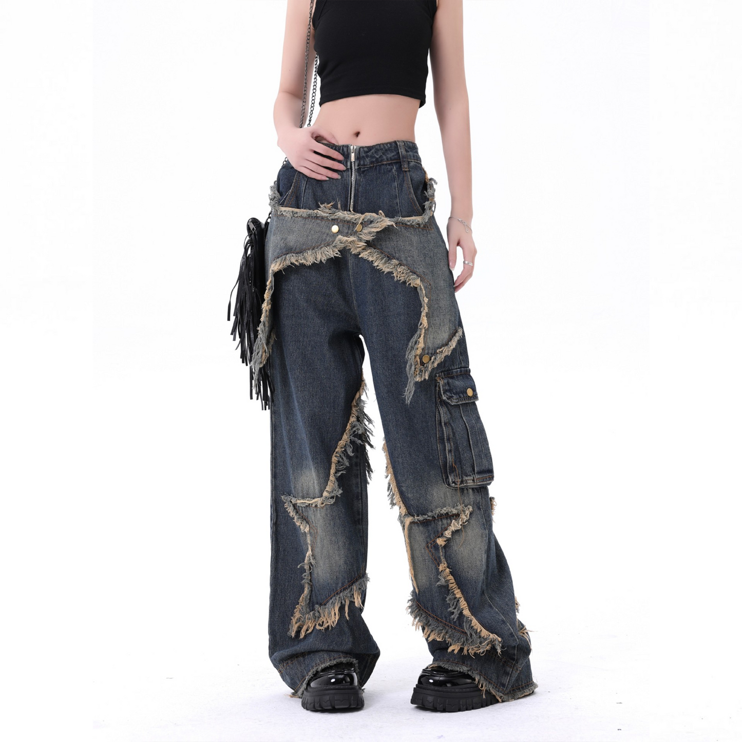 Hirei Star Designed Jeans