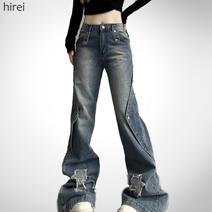 24 XXX Ripped Flares Jeans