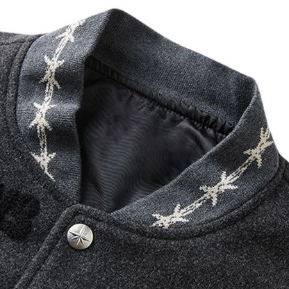 American Embroidery Jacket Flame Design