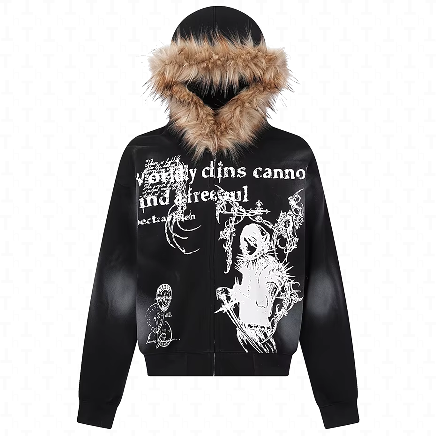 Fur Collar Zipper Hoodie