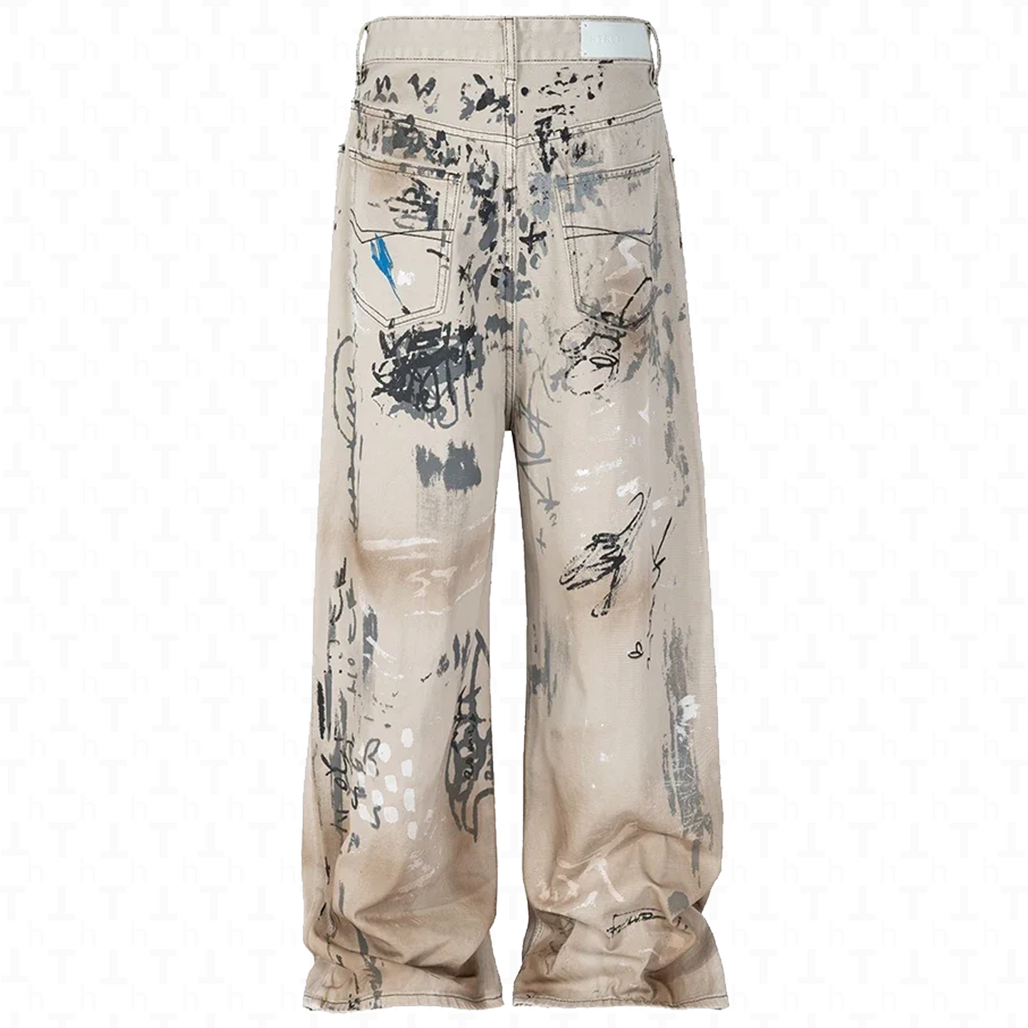 Graffiti Washed Baggy Jeans