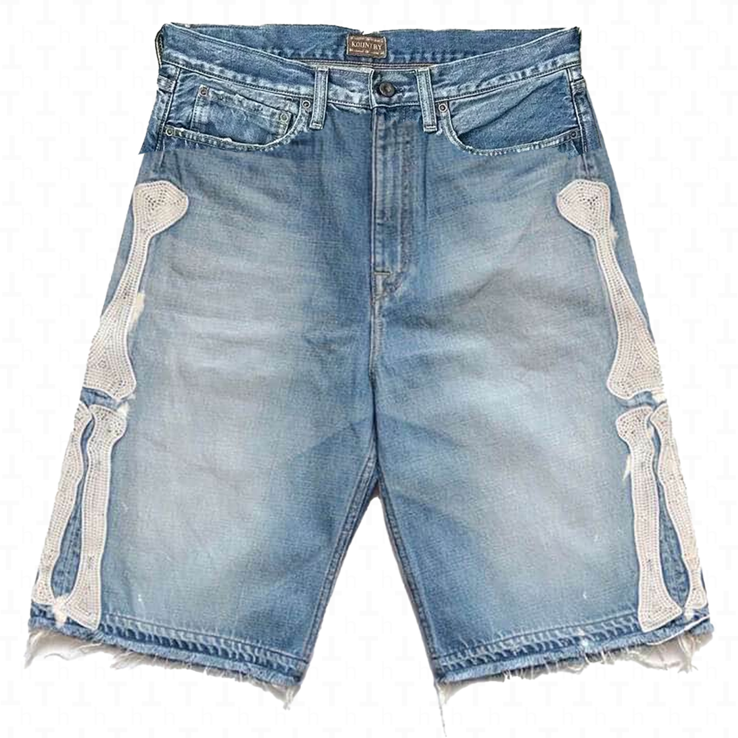 Hirei Bones Denim Shorts
