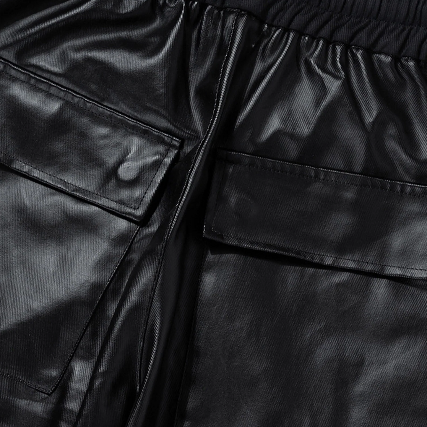 Loose Leather Straight Pants