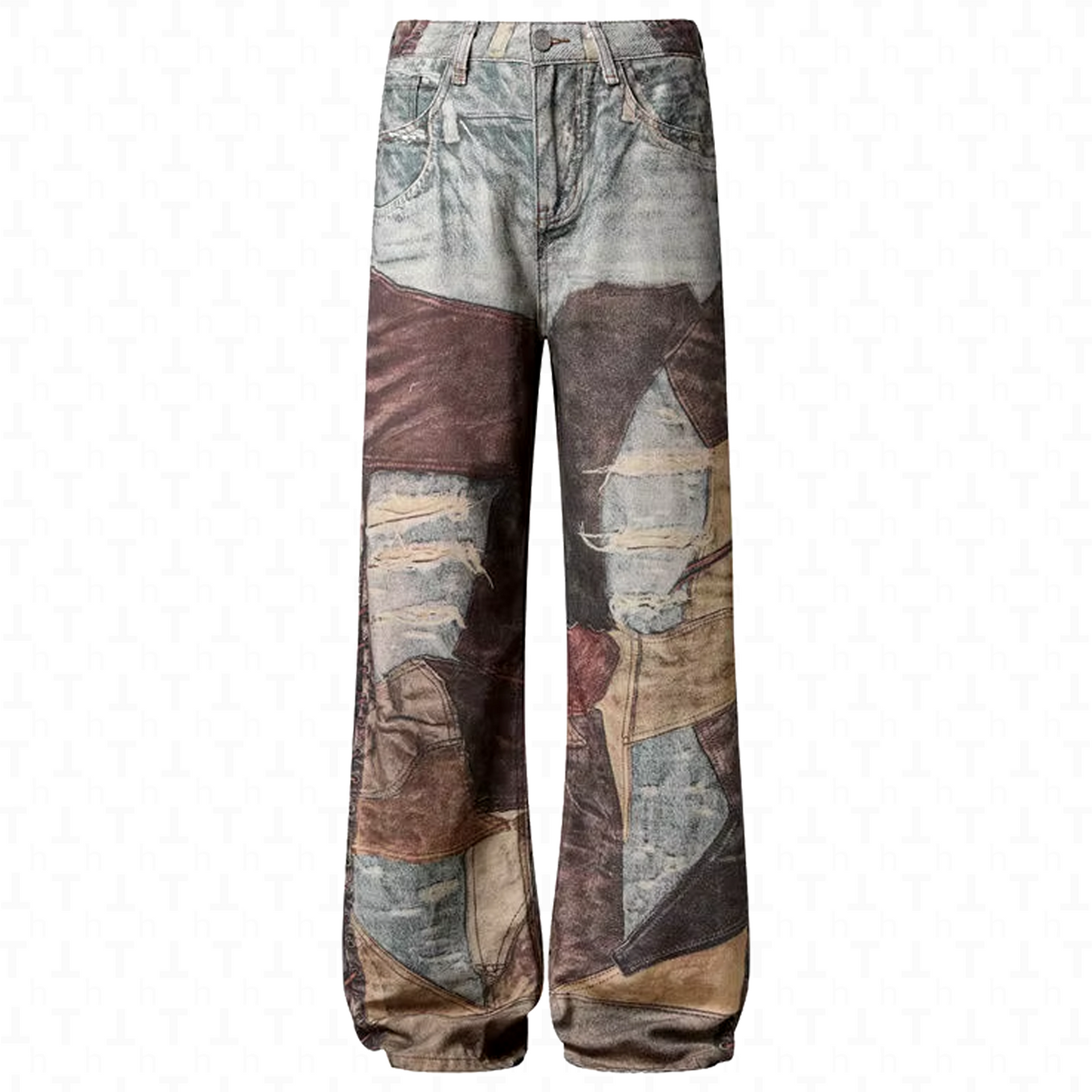 Spliced Designer Denim Pants