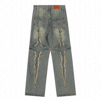 Tearing Graphic Denim Pants