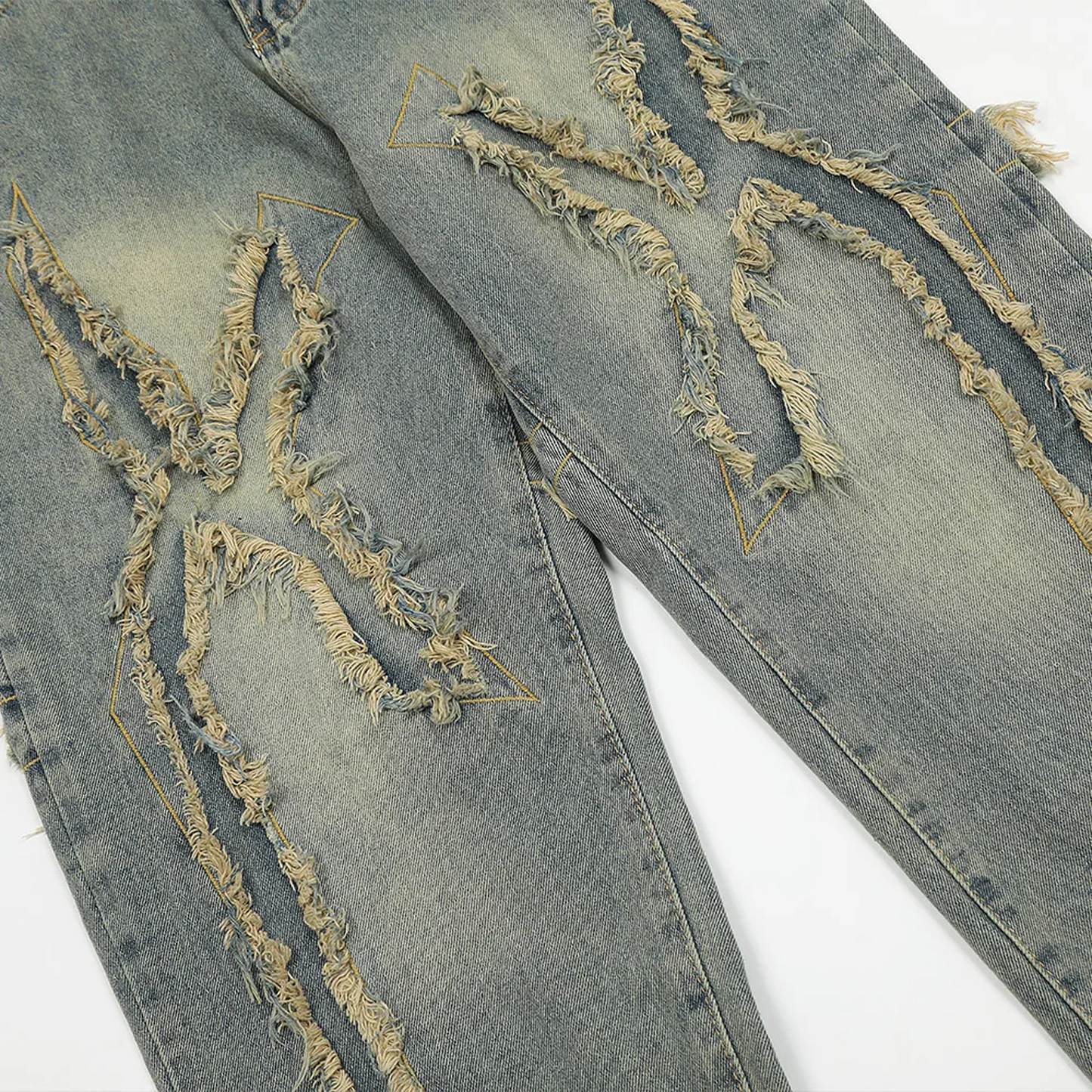 Tearing Graphic Denim Pants