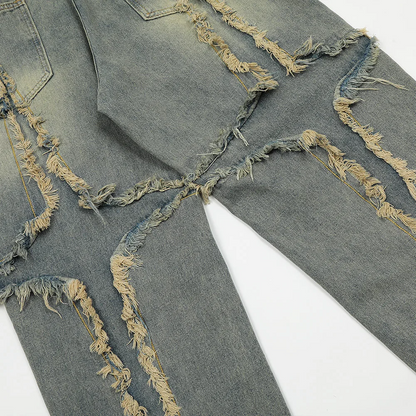 Tearing Graphic Denim Pants