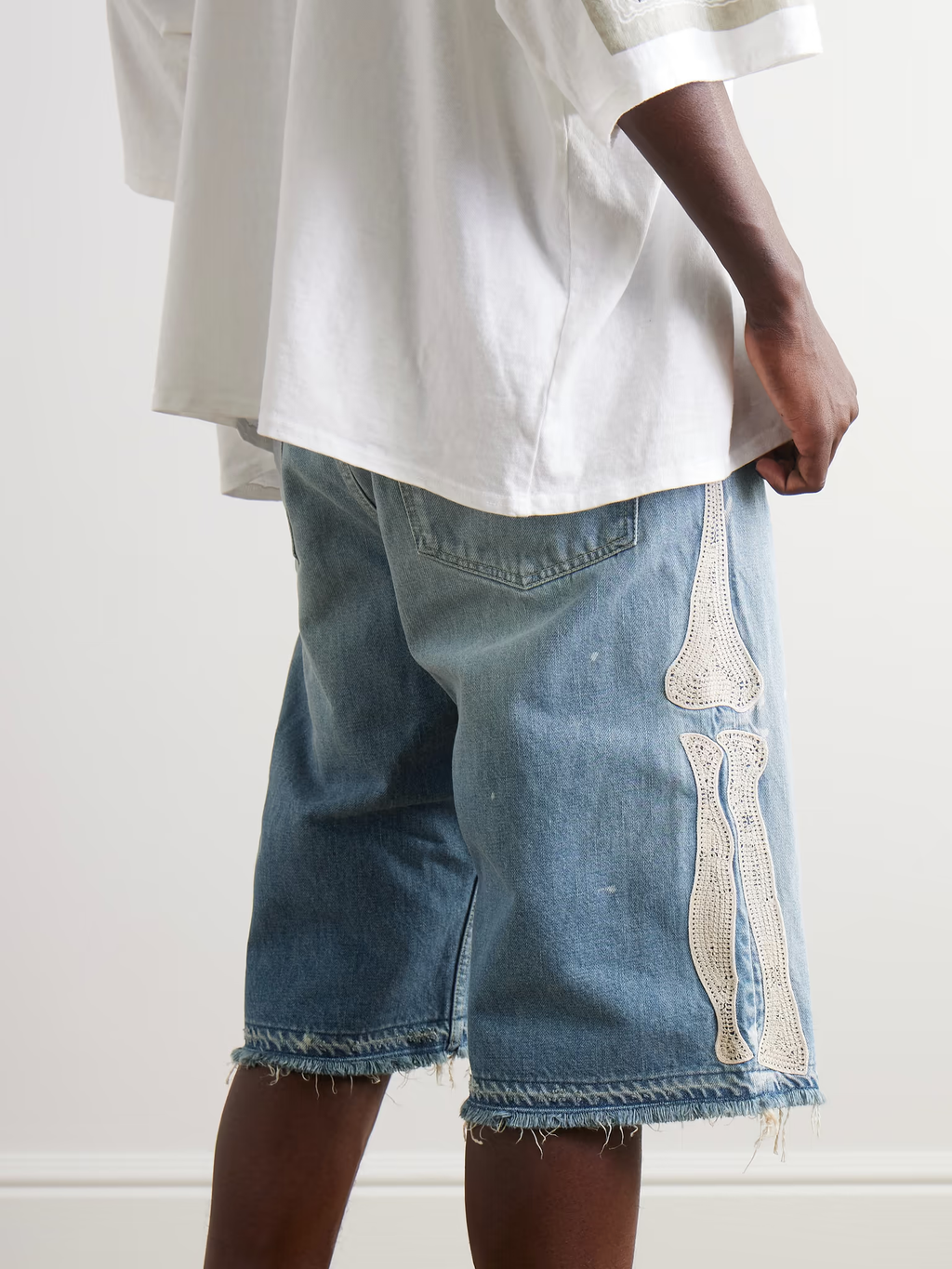 Hirei Bones Denim Shorts