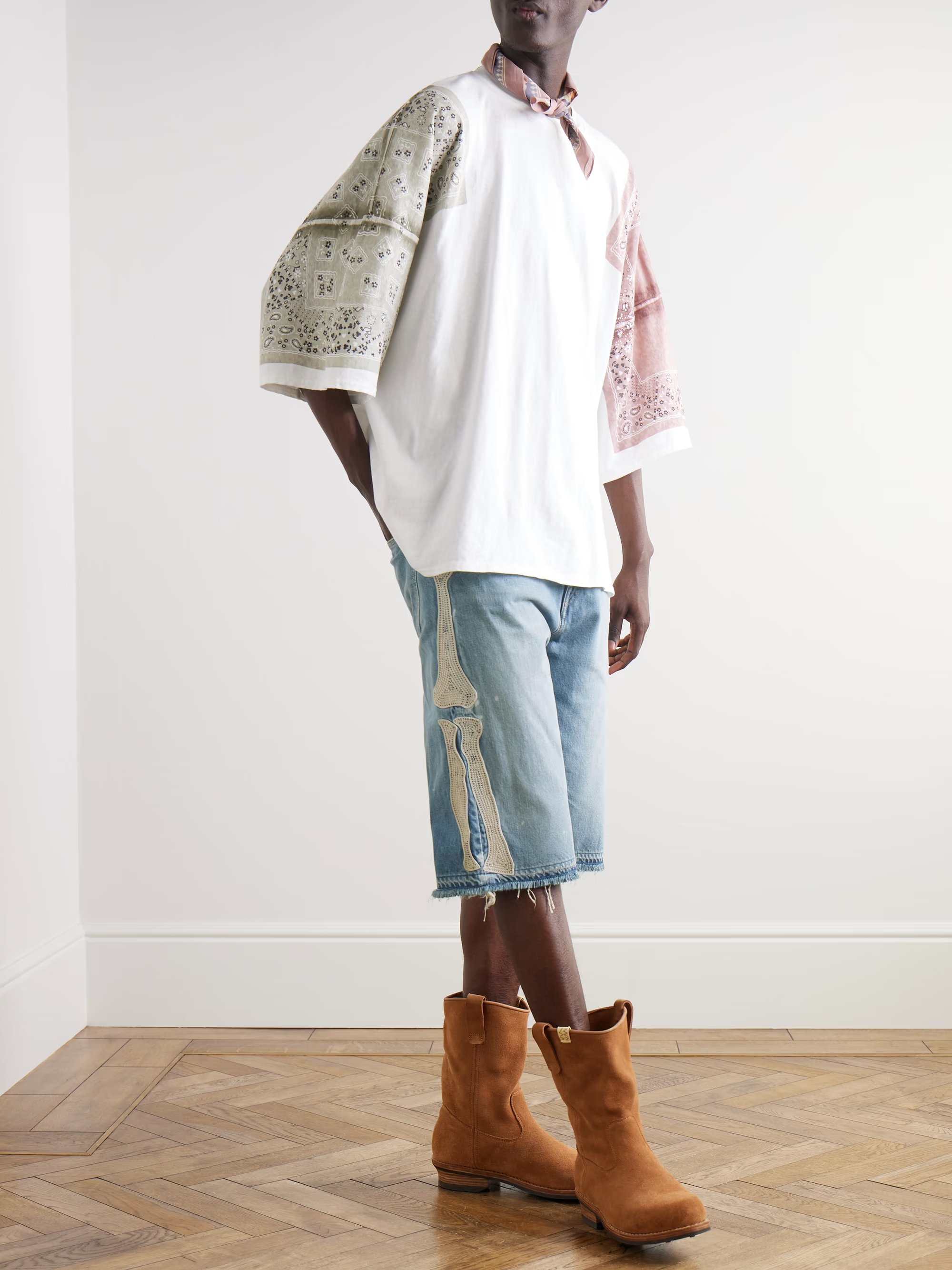 Hirei Bones Denim Shorts
